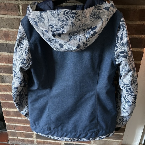 ROXY Women's Ceder Snow 2020 Jacket, Medium, Blue/Heather Grey Botanical Flowers - Picture 10 of 12
